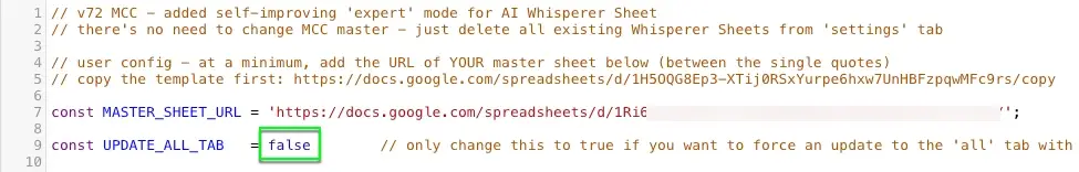 Script Performance Max version MCC - configuration du code