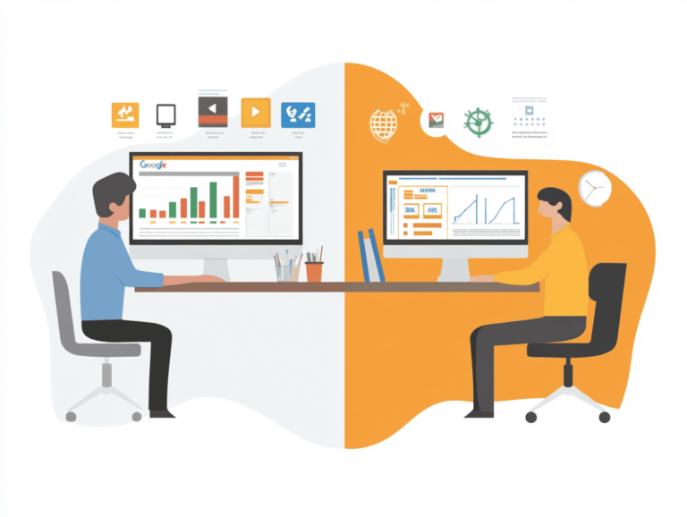 Infographie comparant la gestion interne et l'agence Google Ads - avantages et inconvenients